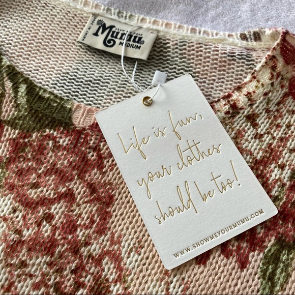 Show Me Your Mumu Hydrangea Blooms Bonfire Knit Pullover Sweater - Picture 7 of 9